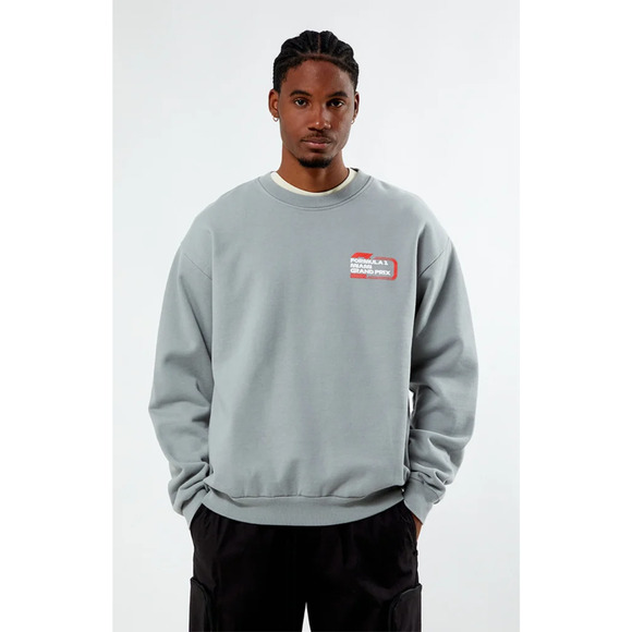 NWT Formula 1 x PacSun Miami Grand Prix Crew Neck Fleece Sweatshirt Gray Mens XL - Picture 1 of 6